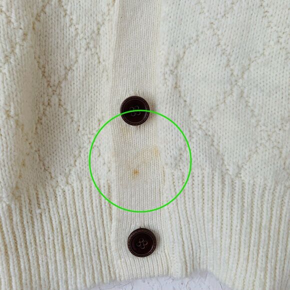 VTG John Blair Cardigan Men XL Cream Wintuk Button Grandpa Preppy Academia Nerdy - Picture 4 of 6